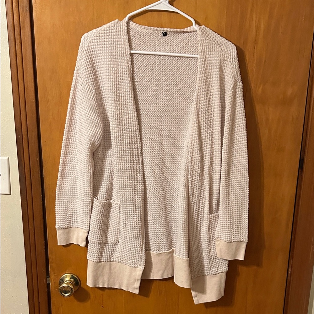 Women's Cream Open-Front Sweater